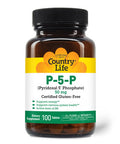 Country Life P5P Vitamin B6 (Pyridoxal Phosphate) 50Mg 100 Tablets Certified Gluten Free Certified Vegan Verified Non-Gmo Verified