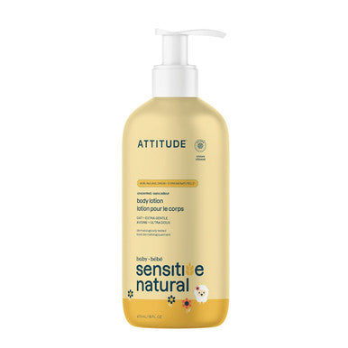 Attitude Baby Lotion For Sensitive Skin With Oat Ewg Verified Plant And Mineral-Based Ingredients Vegan Personal Care Products Unscented 8 Fl Oz
