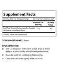 Nova Nutritions Certified Organic Ashwagandha Powder 16 OZ (454 gm) - Also Called Withania Somnifera
