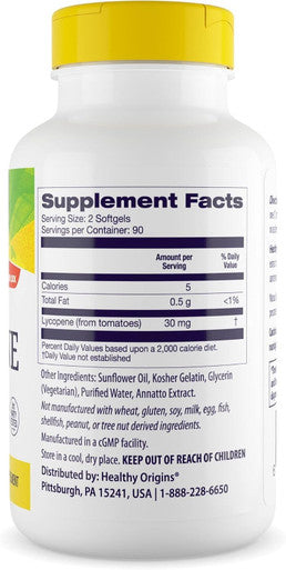 Healthy Origins LYC-O-Mato Lycopene (Non-GMO) 15 mg, 180 Softgels