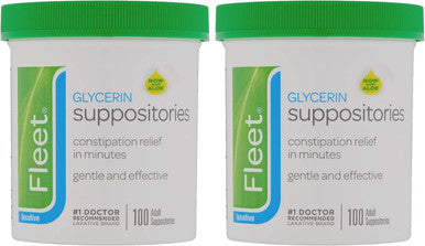 Fleet - Glycerin Suppositories Laxative Adult Jar 100 Each 2pack