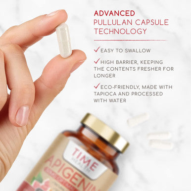 Apigenin - 50Mg X 120 Capsules - 98%+ Purity - Optimal Dose For Sleep & Relaxation Support - Nad+ Booster - Grapefruit Source - Uk Made - Gmp Standards - Zero Additives (120 Count (Pack Of 1))