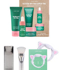 I Dew Care Skincare Set - Kitten My Balance On + Soft Silicone Face Mask Brush + Face Wash Headband - White Cat Bundle