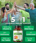 Zazzee Advanced Immune Support, 1300 Mg Per Tablet, 30 Vegan Tablets, 30 Day Supply, 1000 Mg Vitamin C, 1000 Mg Echinacea, 1000