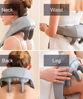 Electric Back Massager With Heat,Neck Trapezius Massager Kneading Rechargeable Cordless Shoulder Belt Portable Massage Machine For Pain Relief Deep Tissue