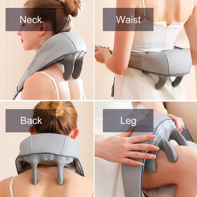 Electric Back Massager With Heat,Neck Trapezius Massager Kneading Rechargeable Cordless Shoulder Belt Portable Massage Machine For Pain Relief Deep Tissue