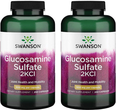 Swanson Glucosamine Sulfate 2Kcl 500 Milligrams 250 Capsules (2 Pack)