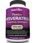 Nutrivein Resveratrol 1450mg - Antioxidant Supplement 120 Capsules Supports Healthy Aging and Promotes Immune, Brain Boost and Joint Support - Made with -Resveratrol, Green Tea Leaf, Acai Berry