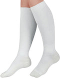 Curad Knee High Cushioned Compression Socks 15-20 mmHg White Size A (S) Ideal for Varicose Veins & Edema Relief