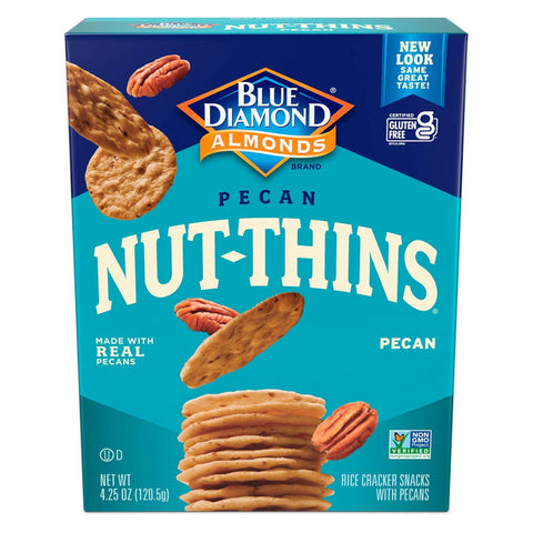 Blue Diamond Almonds Nut Thins Gluten Cracker Crisps Hint of Sea Salt 4.25 Oz Boxes (Pack of 1)