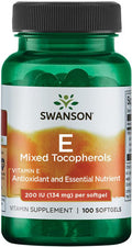 Swanson Vitamin E Mixed Tocopherols 200 Iu (134 Milligrams) 100 Sgels