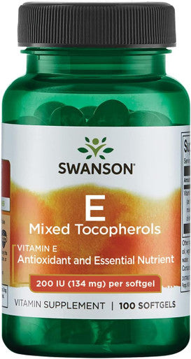 Swanson Vitamin E Mixed Tocopherols 200 Iu (134 Milligrams) 100 Sgels