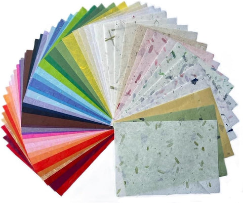A5 50 Sheets Natural Fiber Mulberry Tree,Mulberry paper Sheets Square Origami, Arts Folding Craft, Decoration, Paper for DIY Crafts. 8.3" x 5.8" (Purple Tone, A5)