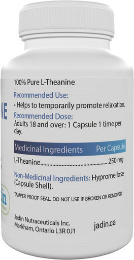 L-THEANINE 250 mg Pure No Fillers 60 Vegetable Capsules