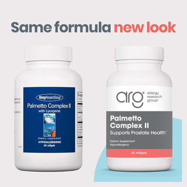 Allergy Research Group Palmetto Complex Ii - Prostate Support, Saw Palmetto For Men & Women, With Lycopene, Pumpkin Seed Oil, Zinc - 60 Count