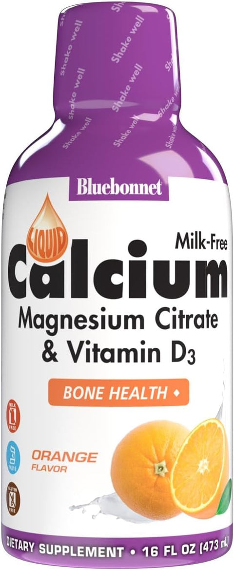Bluebonnet Nutrition Liquid Calcium Citrate Calcium Citrate Magnesium Citrate Vitamin D3 Bone Health Gluten Free Soy Free Milk Free Kosher 32 Servings Strawberry Flavor 16 Fl Oz (Pack of 1)