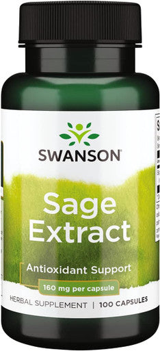 Swanson Sage Extract - Herbal Supplement Promoting Total-Body Health & Protection - Natural Formula for Overall Wellness Support - (100 Capsules 160mg Each)