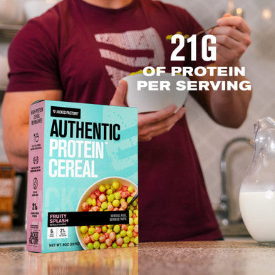Authentic High Protein Cereal Fruity Citrus Splash Flavor 21g Protein Low Sugar Low Carb Gluten Cereal Healthy Breakfast and Snack Cereal 4 Servings
