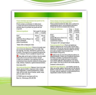 Priorin Hair Growth Vitamins With Biotin - Vitamins To Stimulate For Men And Women, Decrease Of Hair Loss