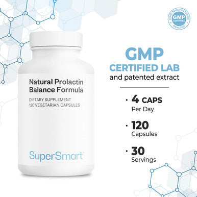 Supersmart Natural Anti Prolactin Support Extracts from Mucuna Pruriens Ashwagandha Ginseng Vitamin B6 Helps with Excess of Prolactin NonGMO Gluten Free 120 Vegetarian Capsules