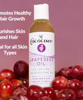Cococare All-Natural Grapeseed Oil- Enriched with Natural Vitamin E- Moisturizes and Nourishes all Skin Types- Hydrates and Conditions all Hair Types-Promote Healthy Hair Growth (2 Pack)