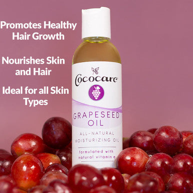 Cococare All-Natural Grapeseed Oil- Enriched with Natural Vitamin E- Moisturizes and Nourishes all Skin Types- Hydrates and Conditions all Hair Types-Promote Healthy Hair Growth (2 Pack)