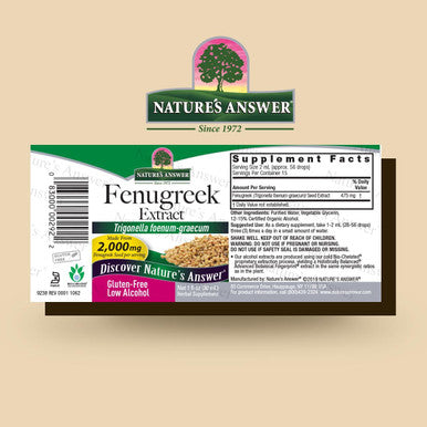 Nature'S Answer Fenugreek Seed with Organic Alcohol 1-Fluid Ounce | Female Reproductive Support | Aid for Mothers | Lactation Support | Natural Menopause Aid (Pack of 1)