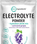 Micro Ingredients Hydration Electrolyte Powder 2lbs (139 Servings) | Keto & No Sugar High Potassium (1000mg) with Sweet Concord Grape Flavor & Natural Coconut Water | Non-GMO