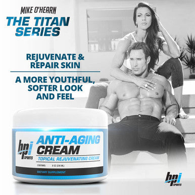 BPI Sports Anti-Aging Cream - Mike OHearn Titan Series - Body Skin Care - Niagen, Vitamin A & E, Retinol, Collagen Cream - 8 oz.
