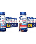 Ensure Plus Nutrition Shake 24 Count With 16 Grams Of Protein Meal Replacement Shakes 8 Fl Oz & Plus Nutrition Shake With Fiber 16 Grams Of Protein Meal Replacement Liquid