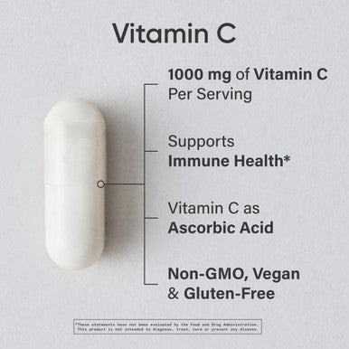 Sports Research High Potency Vitamin C Supplement - Vegan Veggie Capsules For Antioxidant Activity & Immune Support - Non-Gmo Verified & Gluten - Ascorbic Acid Vitamin C 1000Mg, 240 Count