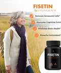 Humanx Fisetin 500Mg - 98% Pure Fisetin Supplement - Powerful Serving Size (Similar To Apigenin Luteolin Quercetin) Senolytic Activator - Natural Polypheonols - Usa Made Non-Gmo Fisetin Capsules
