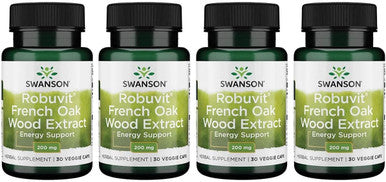 Swanson Robuvit French Oak Wood Extract 200 Milligrams 30 Veg Capsules (4 Pack)