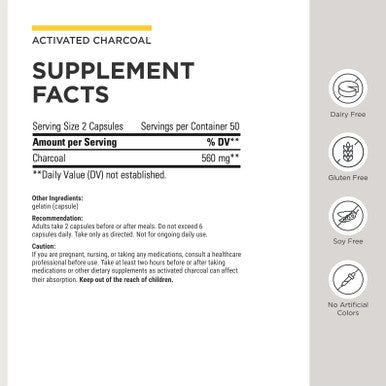 Integrative Therapeutics Activated Charcoal 100 Capsules