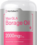 Borage Oil Capsules 2000 mg | 120 Softgels | 380mg of GLA | Cold Pressed Seed Oil Supplement | by Horbaach