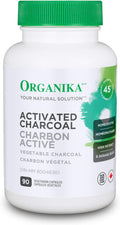 Organika Full Spectrum Plant Enzymes- Helps Break Down Carbs, Fat, Protein, Dairy- 60 Vcaps & Activated Charcoal- Homeopathic Charcoal, Digestive Support, Detox, Gas And Bloating Support- 90Vcaps