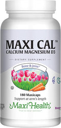 Maxi Health Calcium 1000 Mg Supplement With Vitamin D3 (1000 Iu) And Magnesium (500 Mg) - Bone, Teeth And Joint Support For Men And Women - 180 Capsules - Maxi Cal