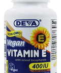 Deva Vegan Vitamins Vegan Natural Vitamin E with mixed tocopherols Veg Capsules - 90 Ea