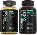 Warrior Code Mens Vitality Mens Multi Testosterone Multivitamin Bundle with Vitamin BComplex D3 C E Zinc Herbs with Ashwagandha for Complete Mens Health Support