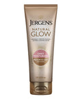Jergens Natural Glow Sunless Tanning Lotion, Self Tanner, Medium to Deep Skin Tone, Daily Moisturizer, 7.5 Ounce, featuring Antioxidants and Vitamin E