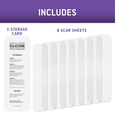 Care Science C Section Recovery Silicone Scar Sheets 1.5In X 7In 8Ct Reuseable Scar Sheets For Reducing The Appearance Of C-Section, Keloid, And Acne Scars