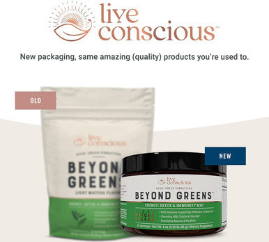 Live Conscious Beyond Greens Concentrated Superfood Powder & Organic Pea Protein Powder - Vanilla Dream Flavor | Immune System Boost & Gut Health + Metabolism & Muscle Support