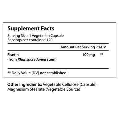 LongLifeNutri Fisetin Supplement 100Mg 120 Vegetarian Capsules | Natural Bioflavonoid Polyphenols | Aging And Longevity Powder Pills | Senolytic Sirtuin Activator | Energy Levels | Rhus Succedanea