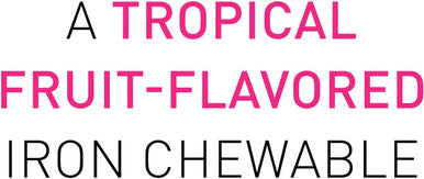 Natural Factors Easy Iron Chewable Gentle Supplement for Energy and Metabolism Support Vegan Tropical Fruit Flavor 60 tablets 60 servings
