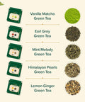 Vahdam Assorted Green Tea Loose Leaf Tea Sampler (10 Flavours 50+ Servings) Exotic Green Tea Blends from Himalayas with 100% Natural Ingredients | Loose Tea Set