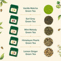 Vahdam Assorted Green Tea Loose Leaf Tea Sampler (10 Flavours 50+ Servings) Exotic Green Tea Blends from Himalayas with 100% Natural Ingredients | Loose Tea Set