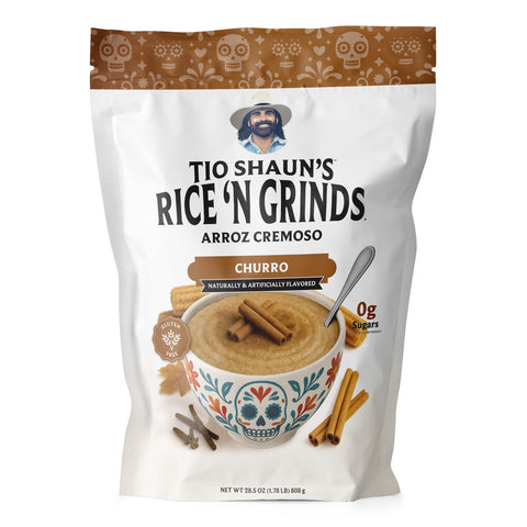 Pride Foods El Especial del TÃ­oShaun Rice 'N Grinds Arroz Cremoso - Gluten-Free, Vegan-Friendly, Hot Rice Breakfast Cereal, Quick & Easy Hot Meal, Low-Fat Comfort Food, Arroz Con Leche