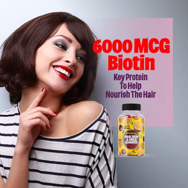 70 Hair Gummies Biotin 6000Mcg Collagen Silicon Paba & Multivitamins Hair Skin And Nails Vitamins Gummy For Women B Complex Folic Acid 400Mcg Vitamin A C D E & Zinc For Hair Growth Pectin-Based