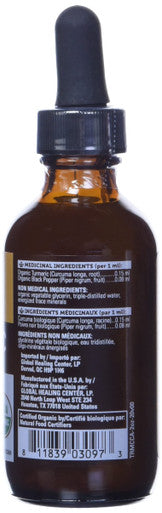Global Healing Organic Turmeric Curcumin with Black Pepper Extract Liquid Supplement Drops to Support Joint Mobility Relief and Digestive Health - Powered Antioxidant to Support Heart Health - 2 Fl Oz