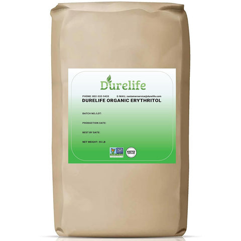 Durelife USDA organic erythritol sweetener, non gmo verified, Keto certified, No After Taste, Kosher, Zero Calorie Plant-Based Sugar Alternative 5 LB